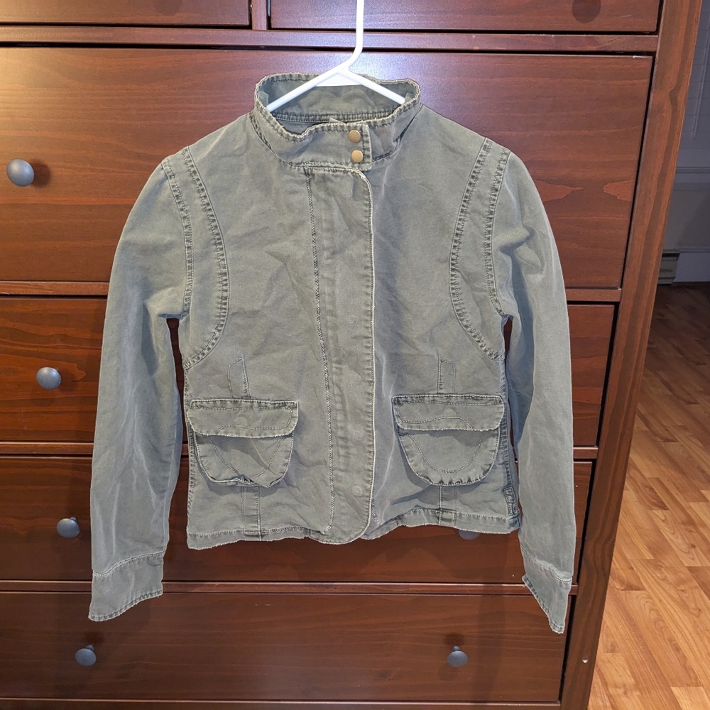 GRAMICCI women's jacket army green zipper button pockets sz s